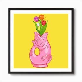 Gluggle Jug Tulips Square Art Print