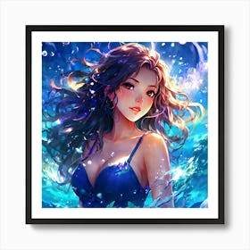 Anime Girl In The Water 1 Art Print