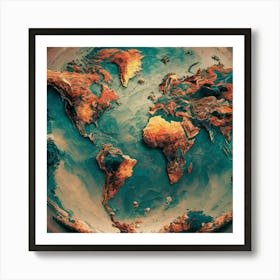 World Map 34 Art Print