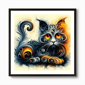 Abstract Cat 11 Art Print