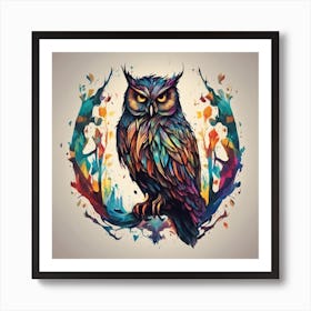 Colorful Owl 4 Art Print