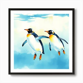 Penguins Flying Art Print