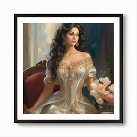 Princess In White Dress Art Print