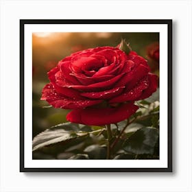 Red Rose At Sunset Art Print