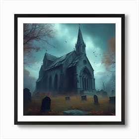 Haunted Church 3 Art Print