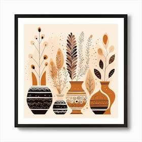 Flower Arrangement In Vases Art Print