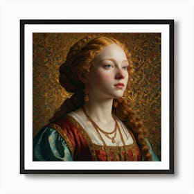 A Classical Portrait In Renaissance Style Art Print