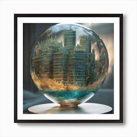 Cityscape In A Glass Ball Art Print