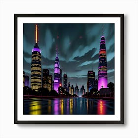 After Dark The City’s Energy Unleashed Art Print