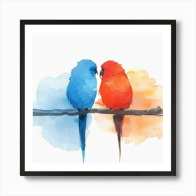 Two Birds On A Branch Art Print