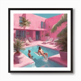 Pink Pool 1 Art Print