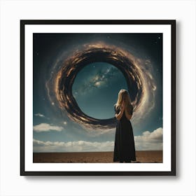 Girl In A Circle Art Print