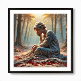 Woman In The Woods 14 Art Print