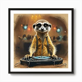 Meerkat Dj 7 Art Print