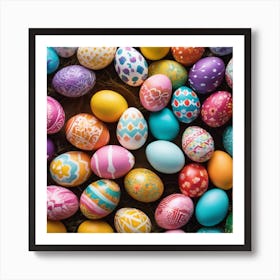 Colorful Easter Eggs 3 Art Print