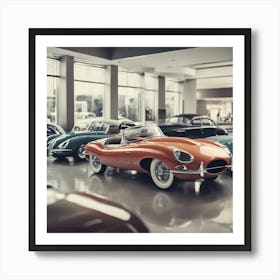 Classic Cars In A Showroom Art Print