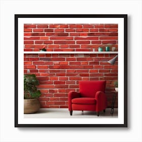 Red Brick Wall Art Print