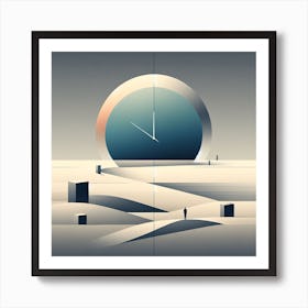 Clocks In The Desert Art Print