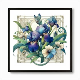 Iris, watercolour Art Print