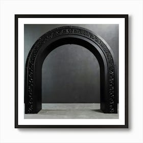 Black Fireplace Arch Art Print