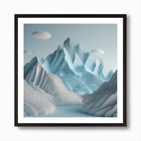 Firefly An Illustration Of A Beautiful Majestic Cinematic Tranquil Mountain Landscape In Neutral Col (53) Art Print