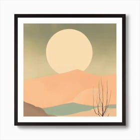 Landscape With A Full Moon Art Print