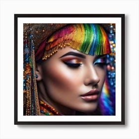 Rainbow Haired Woman 1 Art Print