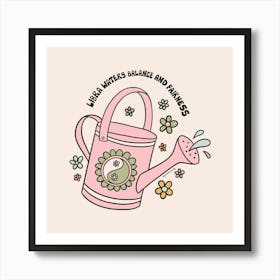 Libra Watering Can Art Print