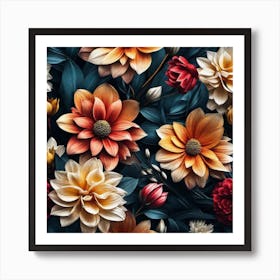 Floral Wallpaper 15 Art Print