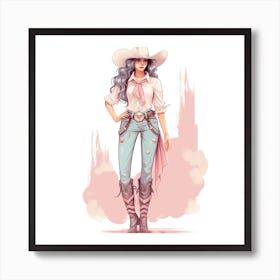 Full Body Cowgirl 4 Art Print