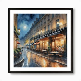 Café Bistro SceneryParisian Café Culture Art Print