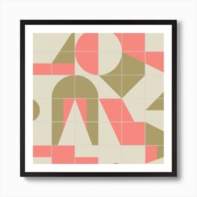 Bauhaus Tiles Shapes Square Art Print