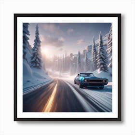 Snowy Road Art Print