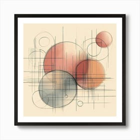 Abstract Circles Canvas Print 1 Art Print