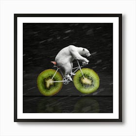 Bear On A Bike Art Print