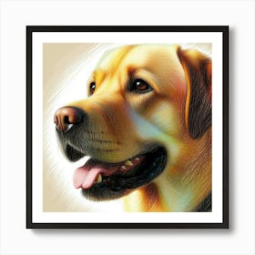 Labrador Retriever portrait in crayons Art Print