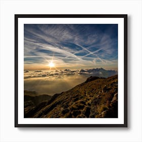 Sunrise Over The Clouds Art Print