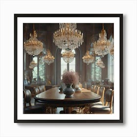 Dining Room Chandelier Art Print