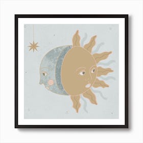 Sun And Moon Square Art Print