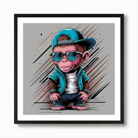 Hip Hop Monkey Art Print