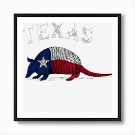 Armadillo Texas Flag Art Print