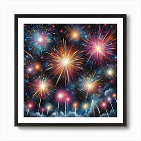 Fireworks In The Sky Art Print