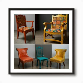 Colorful Chairs Art Print