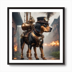 Steampunk Dog 2 Art Print