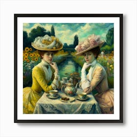 Two Ladies At Tea Art Print