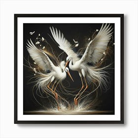 Egrets 3 Art Print