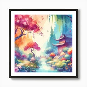 Chinese Landscape Painting 21 Art Print