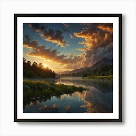 Sunset In The Mountains 29 Art Print