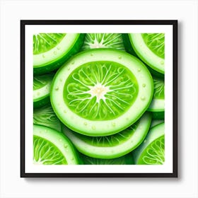 Cucumber Slices Background Art Print