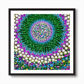 Green And Purple Candy Square Art Print